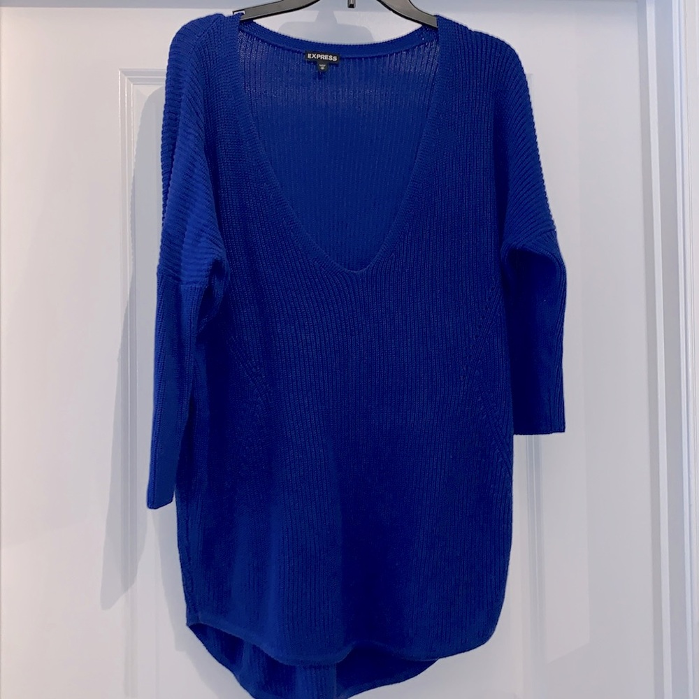 EXPRESS Blue Oversized Sweater - Medium
